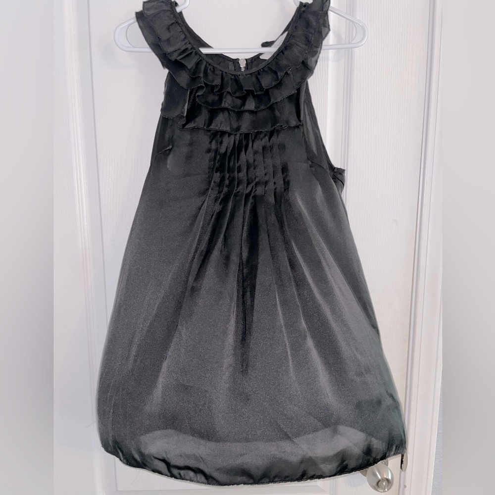 EUC Women’s Tramp Brand Sheer Black Tank Zip Back Tunic Length Size M